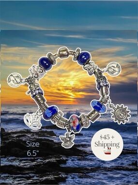 Custom cloisonee charm bracelet 💗